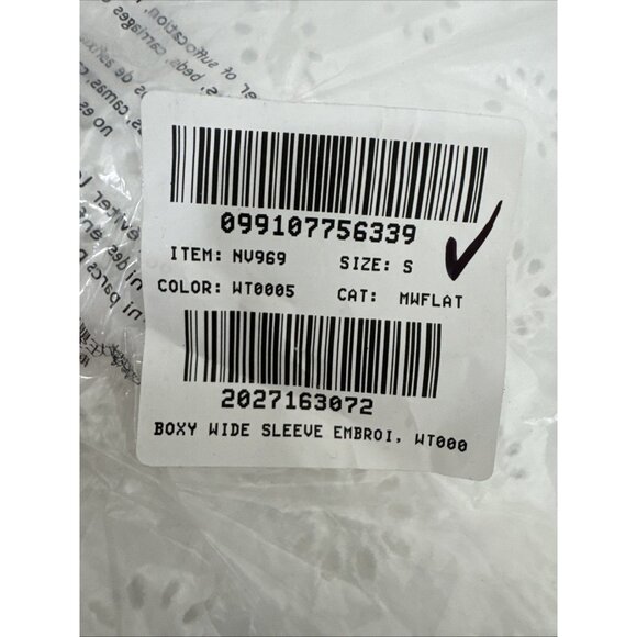 Madewell Women's S Boxy Wide Sleeve Embroidered Eyelet Tee White Crew NWT - Picture 12 of 13